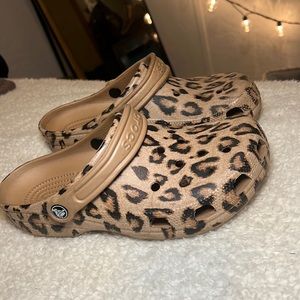 Leopard Crocs size 8.5